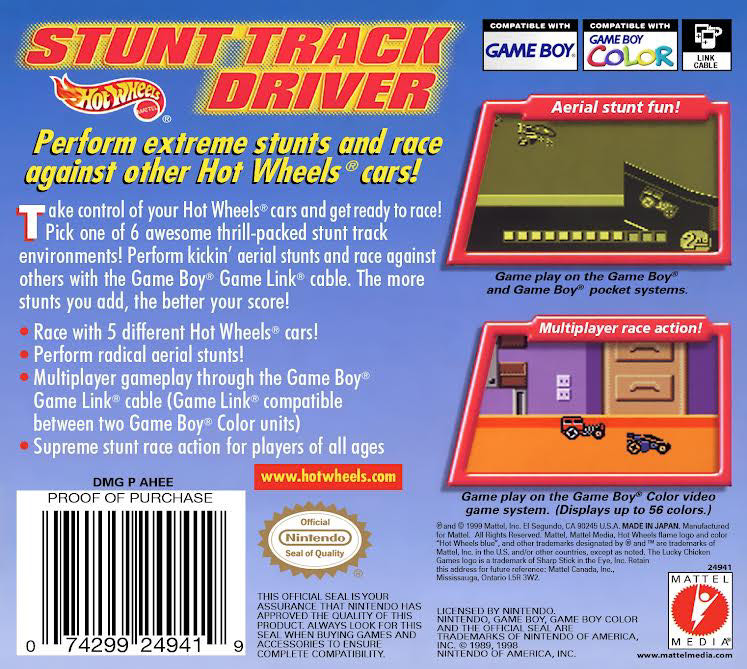 Hot Wheels Stunt Track Driver - Nintendo Game Boy (THQ - 1) video game collectible [Barcode 074299249419] - Main Image 2