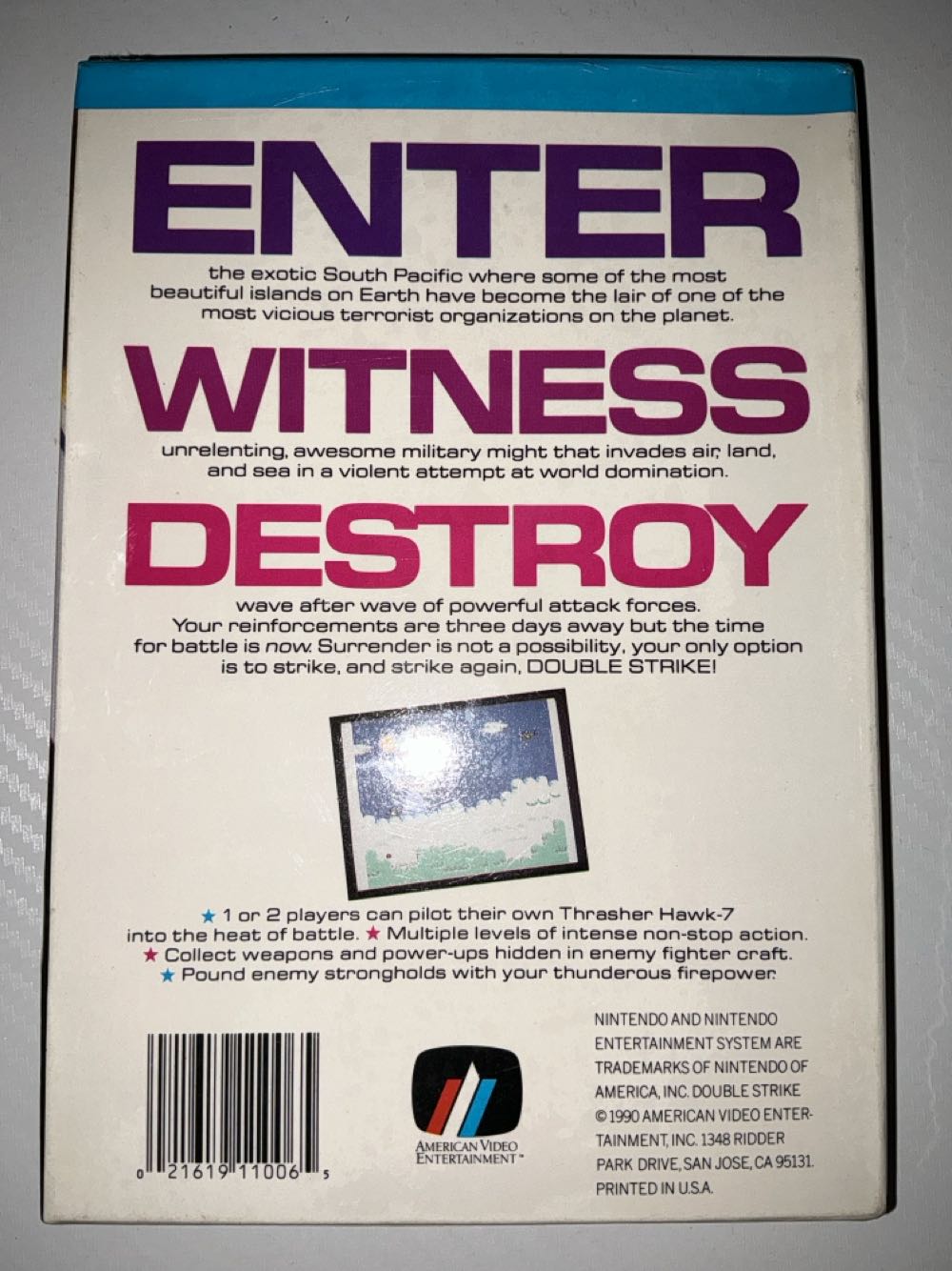 Double Strike - Nintendo Entertainment System (NES) (America Video Entertainment) video game collectible [Barcode 021619110065] - Main Image 2