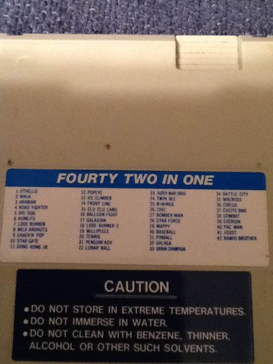 42 In 1 - Nintendo Entertainment System (NES) video game collectible - Main Image 2