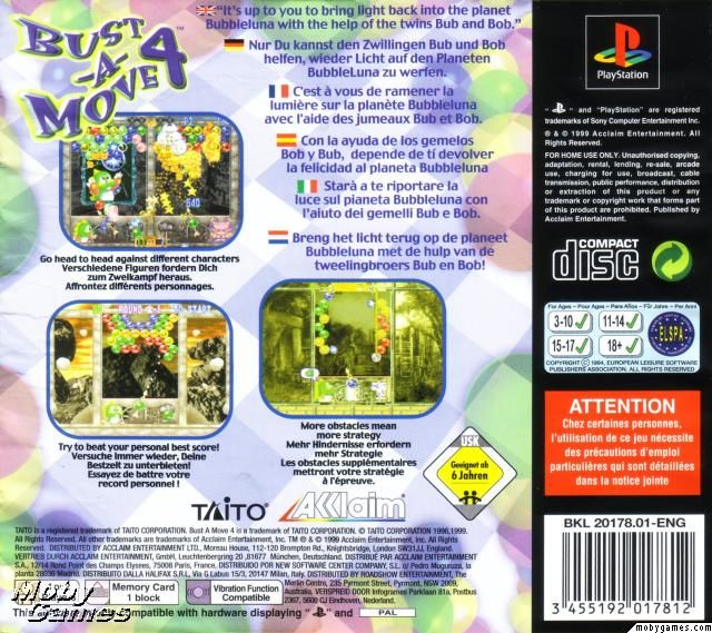Bust-A-Move 4 - Sony PlayStation (Acclaim - 1-2) video game collectible [Barcode 3455192017836] - Main Image 2