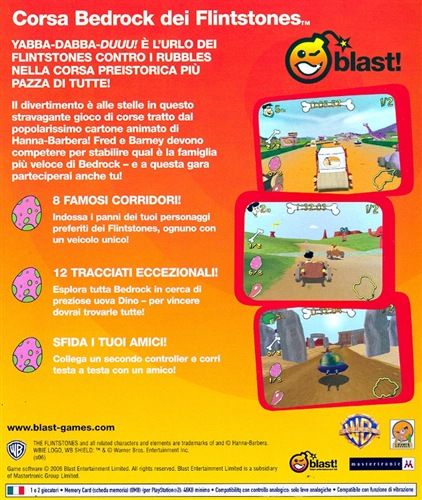 The Flintstones Bedrock Racing - Sony PlayStation 2 (PS2) (Blast! Entertainment - 1-2) video game collectible [Barcode 5051272000804] - Main Image 2