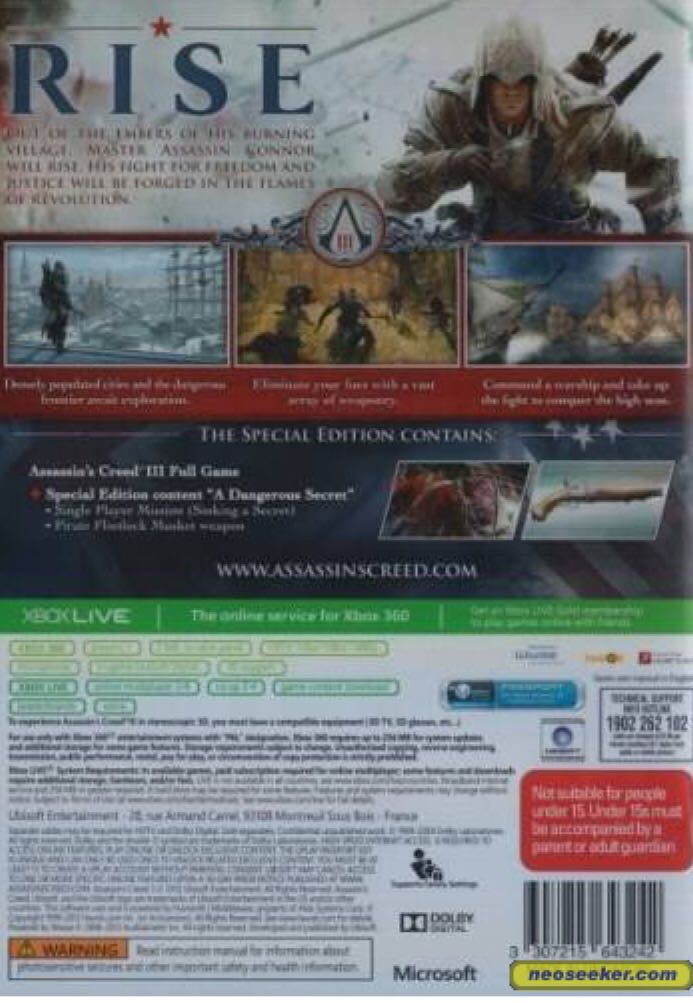 Assasins Creed 3 - Microsoft Xbox 360 (Ubisoft) video game collectible - Main Image 2