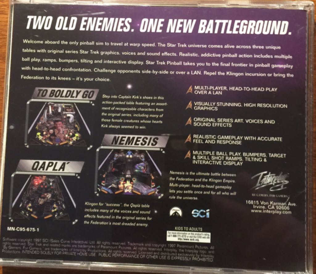 Star Trek Pinball - PC (Interplay Entertainment) video game collectible - Main Image 2
