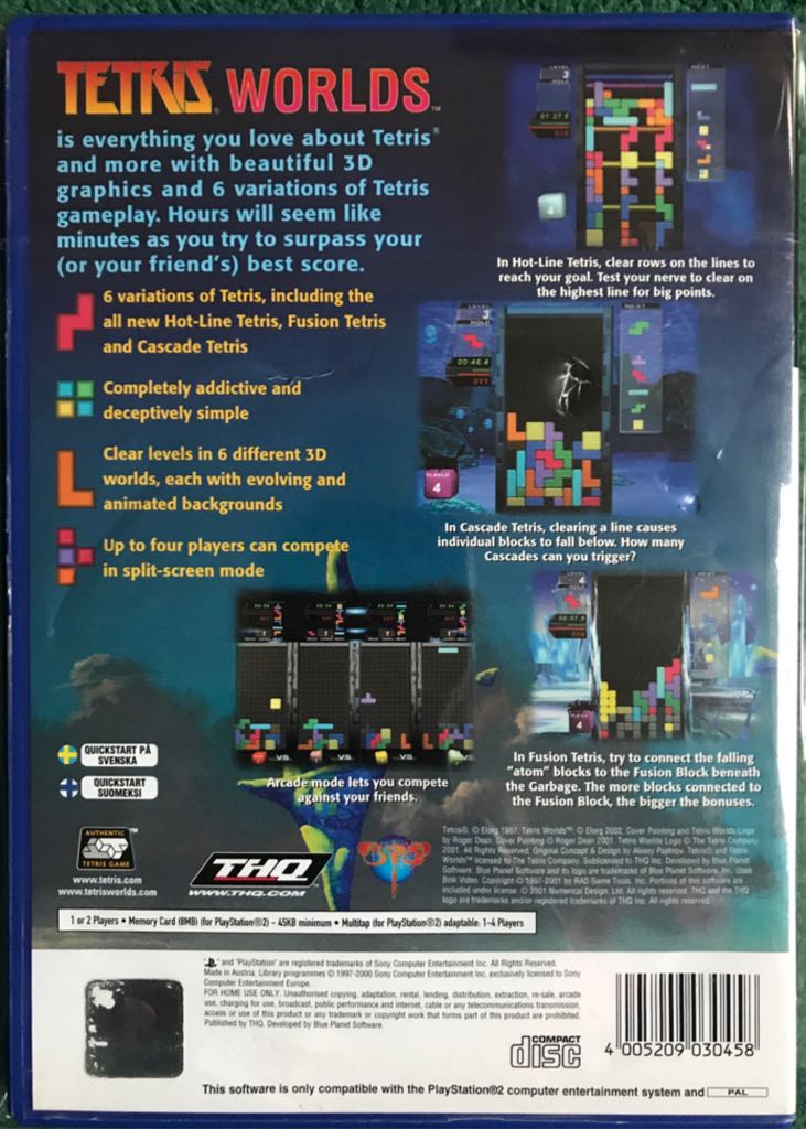 Tetris Worlds - Sony PlayStation 2 (PS2) (THQ - 1-2) video game collectible [Barcode 4005209030458] - Main Image 2