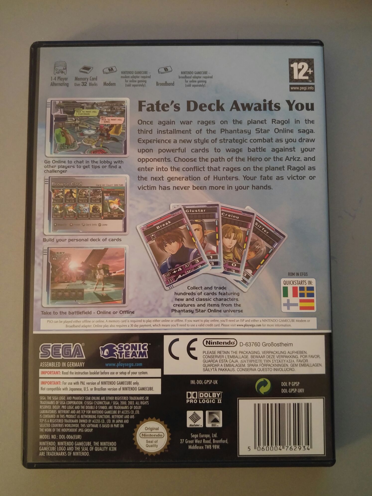 Phantasy Star Online 3 Card Revolution - Nintendo GameCube (Sega - 1-4) video game collectible [Barcode 5060004762934] - Main Image 2