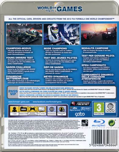 F1 2012 - Sony PlayStation 3 (PS3) (Codemasters) video game collectible [Barcode 5024866348941] - Main Image 2