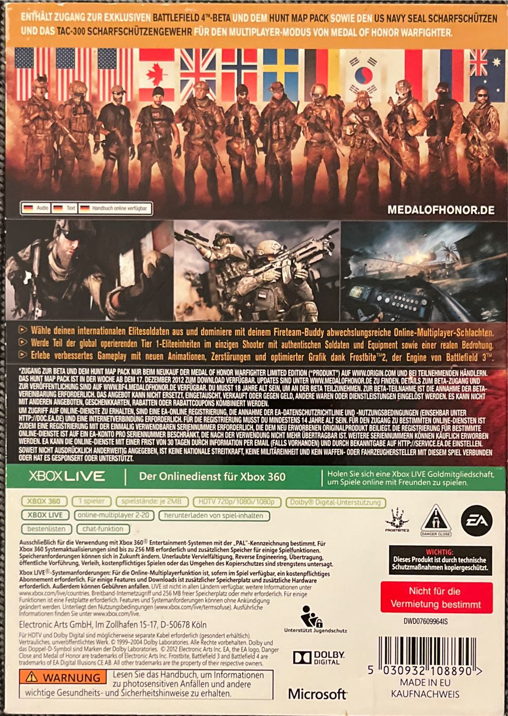 Medal Of Honor: Warfighter - Microsoft Xbox 360 (EA - 1-20) video game collectible [Barcode 5030932108890] - Main Image 2