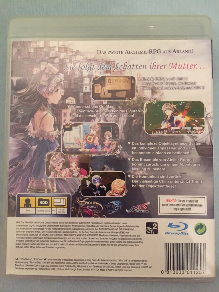 Atelier Totori The Adventure of Arland - Sony PlayStation 3 (PS3) (NIS America - 1) video game collectible [Barcode 813633011257] - Main Image 2