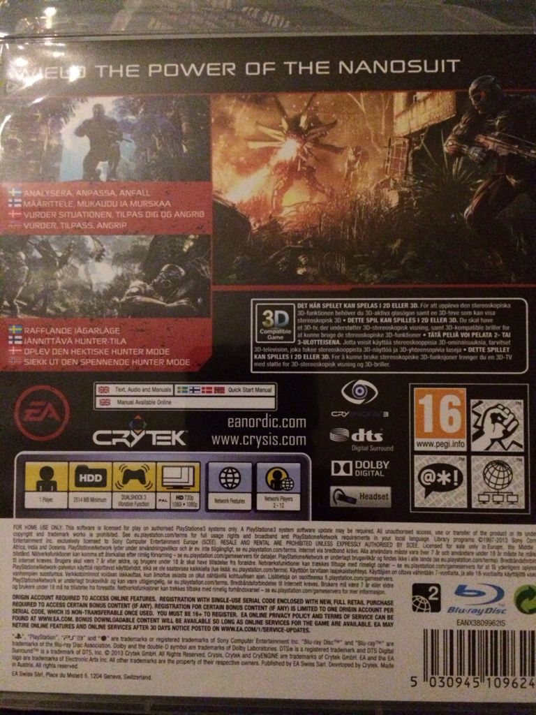 Crysis 3 - Sony PlayStation 3 (PS3) ((EA) Electronic Arts - 1) video game collectible [Barcode 5030945109624] - Main Image 2