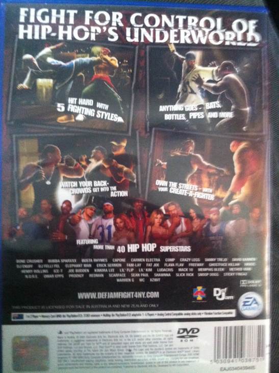 Def Jam Fight for NY - Sony PlayStation 2 (PS2) video game collectible [Barcode 5030941038751] - Main Image 2