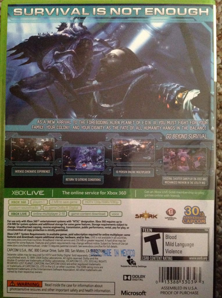 Lost Planet 3 - Microsoft Xbox 360 (Capcom USA, Inc. - 1) video game collectible - Main Image 2