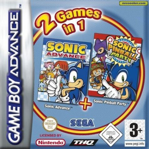 Sonic Advance + Sonic Pinball Party - Nintendo Game Boy Advance (GBA) (Sega) video game collectible - Main Image 1