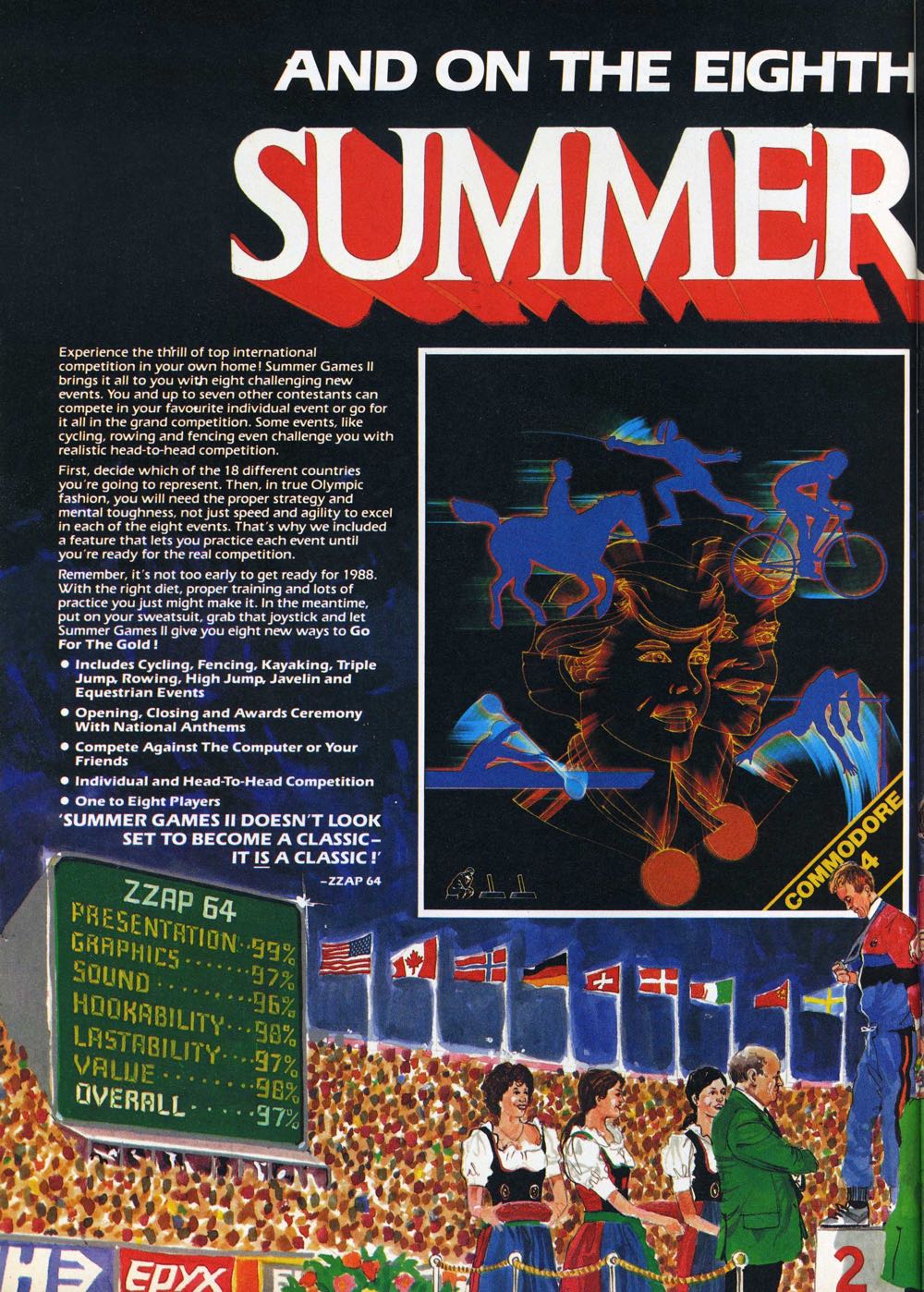 Summer Games 2 - Commodore 64 (Epyx - 1-8) video game collectible - Main Image 3