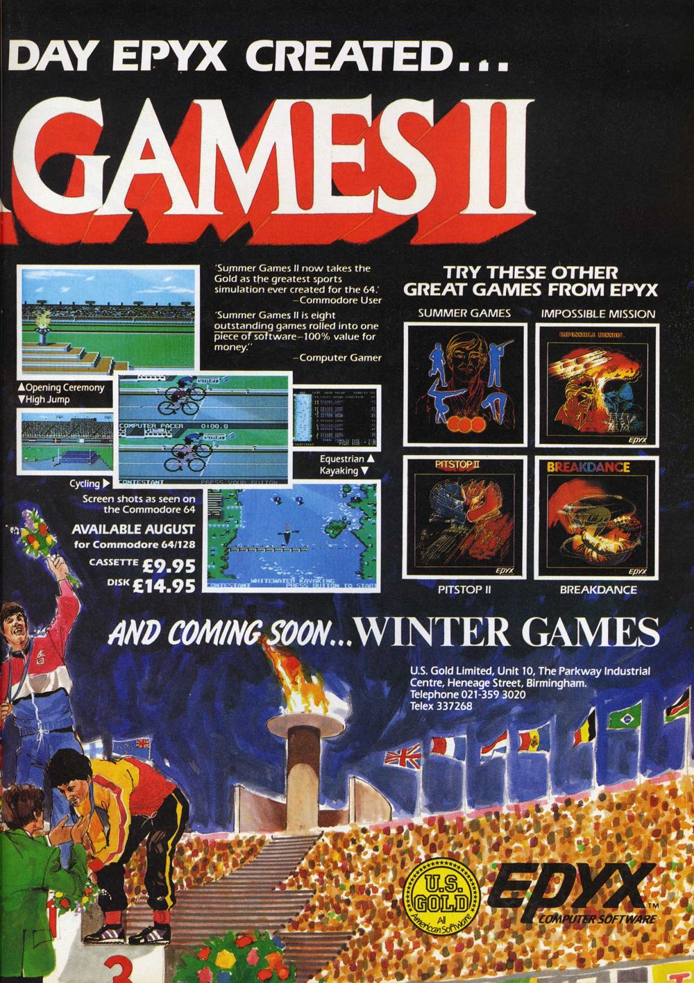 Summer Games 2 - Commodore 64 (Epyx - 1-8) video game collectible - Main Image 4