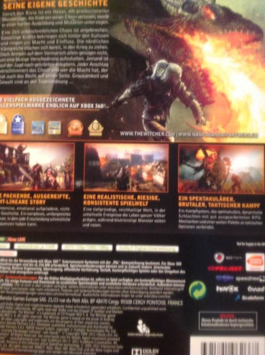 Witcher 2: Assassins of Kings; The - Microsoft Xbox 360 (Namco Bandai - 1) video game collectible [Barcode 3391891962667] - Main Image 2