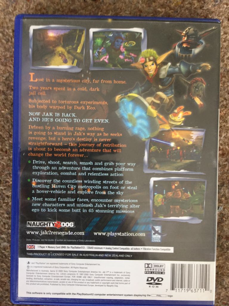 Jak 2 : Renegade - Sony PlayStation 2 (PS2) video game collectible - Main Image 2