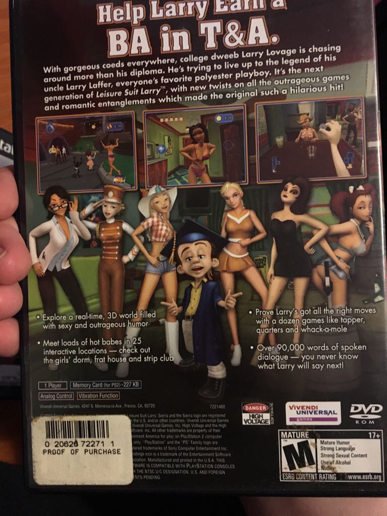 Leisure Suit Larry : Magna Cum Laude - Sony PlayStation 2 (PS2) video game collectible [Barcode 020626722711] - Main Image 2