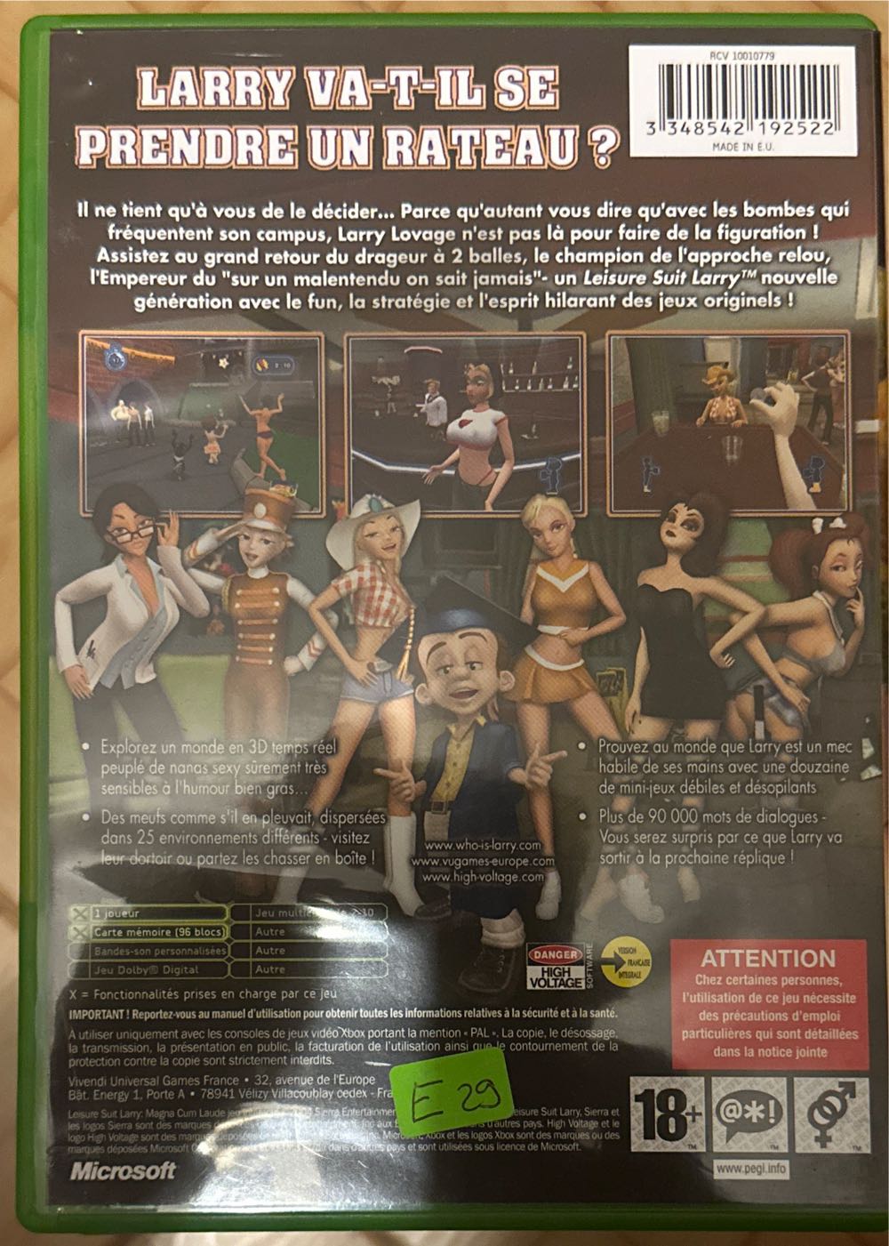 Leisure Suit Larry : Magna Cum Laude - Microsoft Xbox video game collectible [Barcode 3348542192522] - Main Image 2