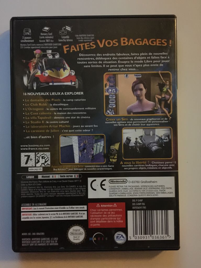 Les Sims Permis De Sortir - Nintendo GameCube (Electronic Arts - 2) video game collectible - Main Image 2