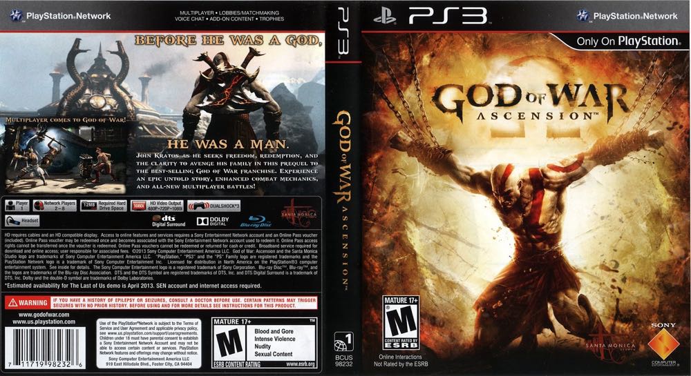 God of War: Ascension - Sony PlayStation Network (PSN) (Sony Computer Entertaiment - 1) video game collectible [Barcode 711719229650] - Main Image 3
