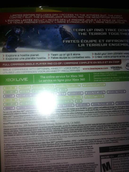 Dead Space 3 - Microsoft Xbox 360 video game collectible - Main Image 2