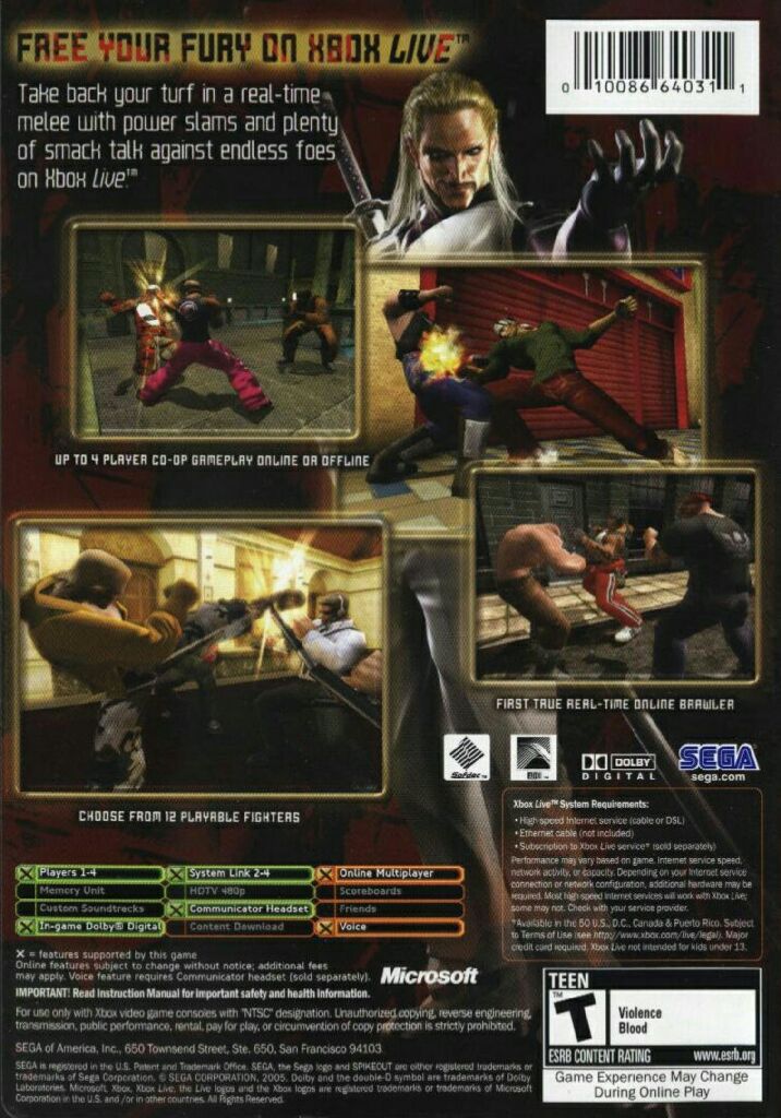 Spikeout: Battle Street - Microsoft Xbox video game collectible [Barcode 5060004765065] - Main Image 2