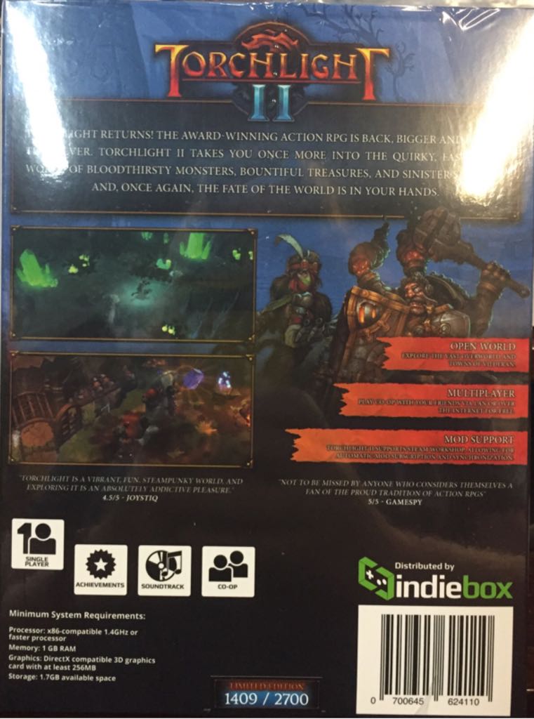 Torchlight II - Epic Games (Epic Games Store - 1-2) video game collectible [Barcode 700645624110] - Main Image 2