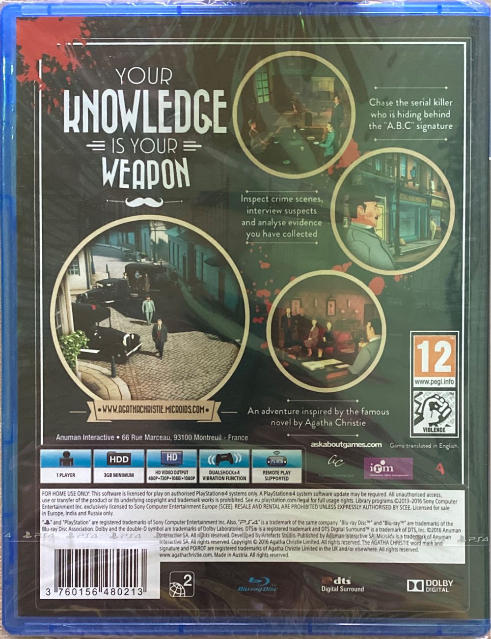 Agatha Christie: The ABC Murders - Sony PlayStation 4 (PS4) (Kalypso Media - 1) video game collectible [Barcode 3760156480213] - Main Image 3