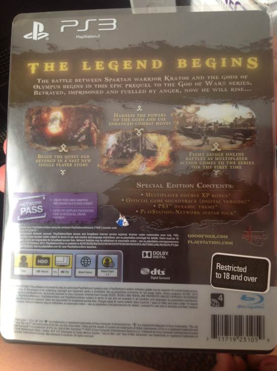 God Of War Ascension - Sony PlayStation 3 (PS3) (Sony Computer Entertainment - 1) video game collectible [Barcode 711719231059] - Main Image 2