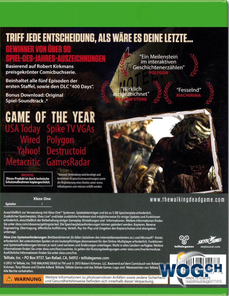 The Walking Dead - Microsoft Xbox One (Telltale Games - 1) video game collectible [Barcode 894515001436] - Main Image 2