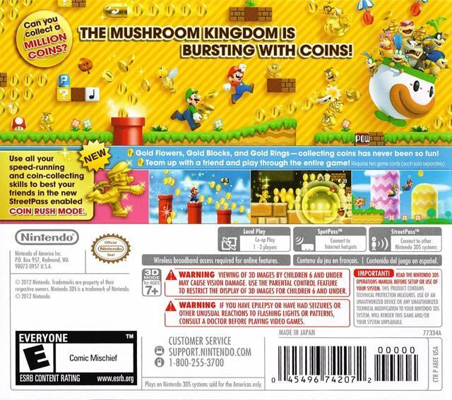 New Super Mario Bros. 2 - Nintendo 3DS (Nintendo - 1-2) video game collectible [Barcode 045496522520] - Main Image 2