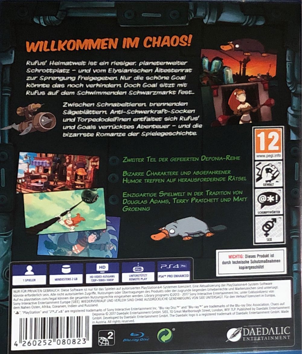 Chaos auf Deponia - Sony PlayStation 4 (PS4) (Daedalic Entertainment) video game collectible [Barcode 4260252080823] - Main Image 2