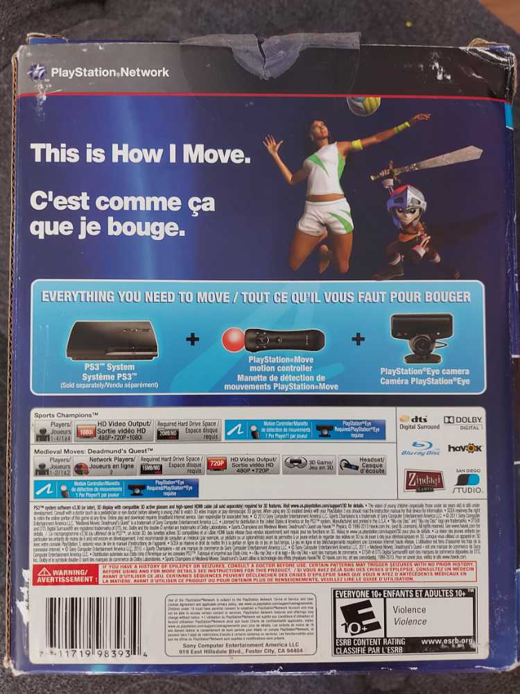 Sports Champions / Medieval Moves Move Bundle - Sony PlayStation 3 (PS3) (2) video game collectible [Barcode 711719983934] - Main Image 2