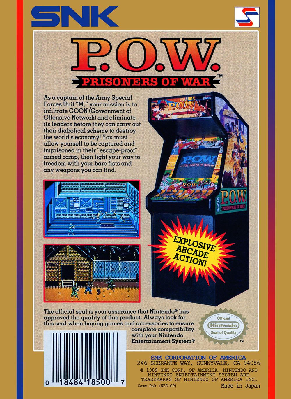 P.O.W.  Prisoners Of War - Nintendo Entertainment System (NES) video game collectible - Main Image 2