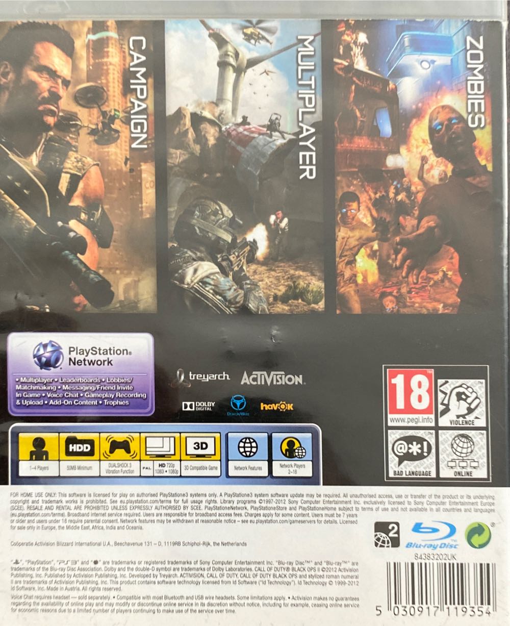 Call Of Duty: Black Ops II - Sony PlayStation 3 (PS3) (Activision - 1) video game collectible [Barcode 5030917119354] - Main Image 3