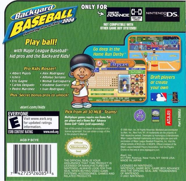 Backyard Baseball 2006 - Nintendo Game Boy Advance (GBA) video game collectible - Main Image 2