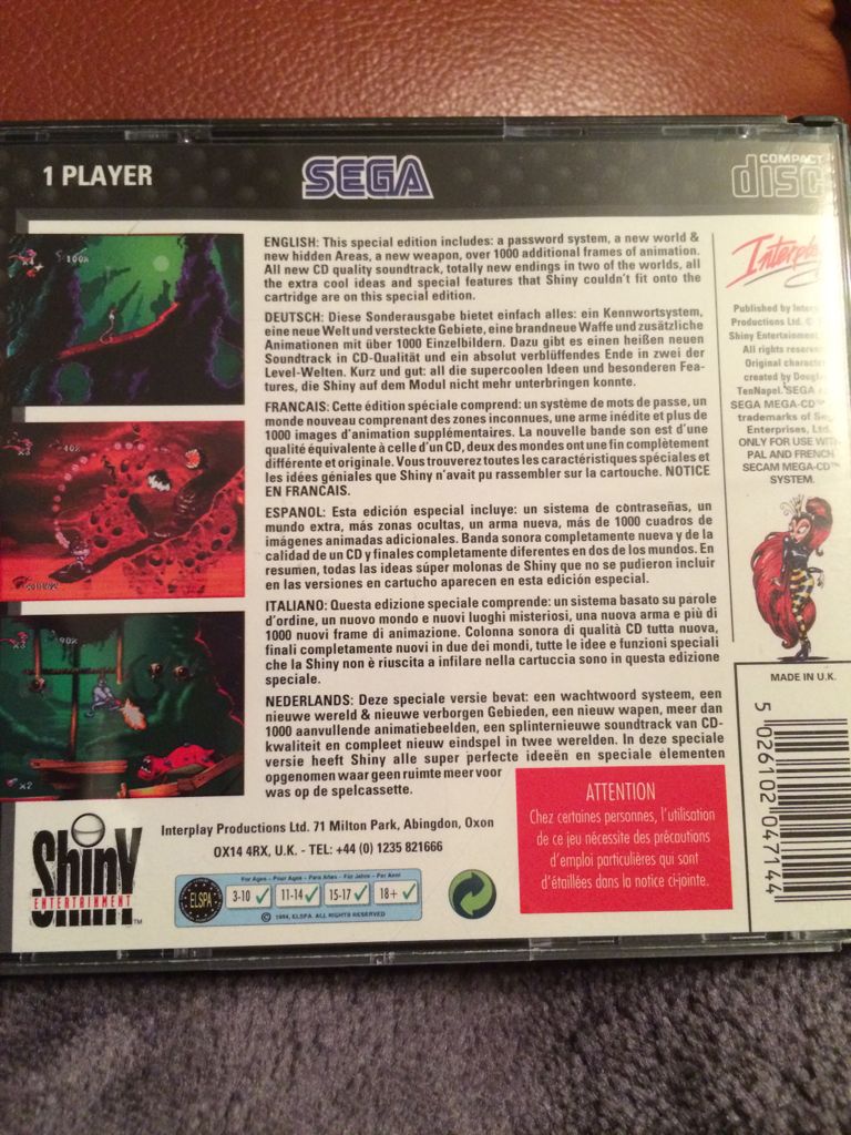 Earthworm Jim: Special Edition - Sega Mega CD (Interplay - 1) video game collectible [Barcode 5026102047144] - Main Image 2