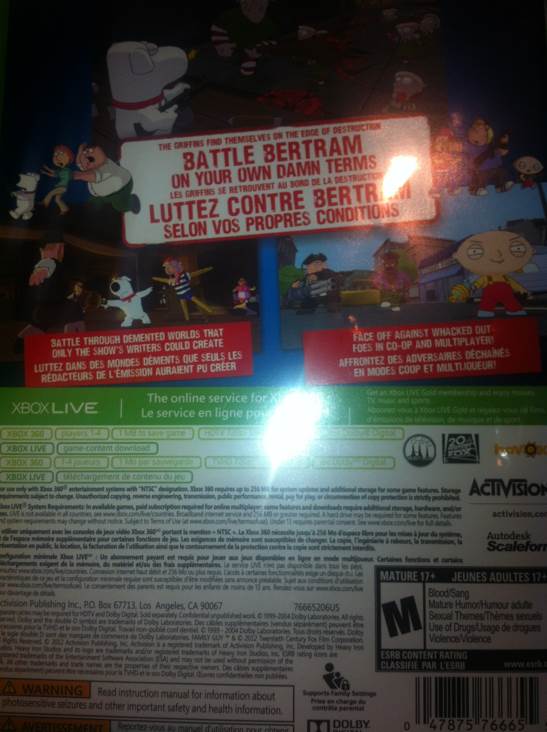 Family Guy: Back To The Multiverse - Microsoft Xbox 360 video game collectible - Main Image 2