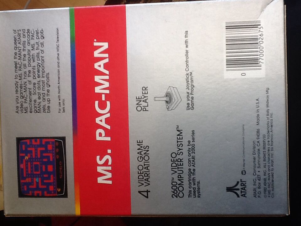 Ms Pacman - Atari 2600 (Atari - 1) video game collectible - Main Image 2
