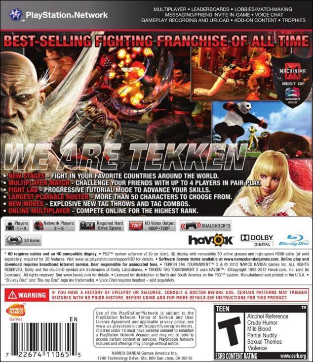 Tekken Tag Tournament 2 - Sony PlayStation 3 (PS3) (Namco - 4) video game collectible [Barcode 722674110808] - Main Image 2