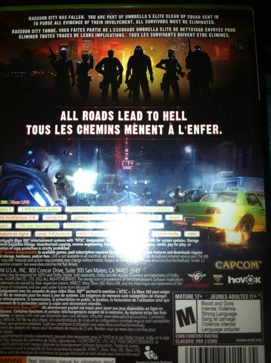 Resident Evil : Operation Raccoon City - Microsoft Xbox 360 video game collectible - Main Image 2