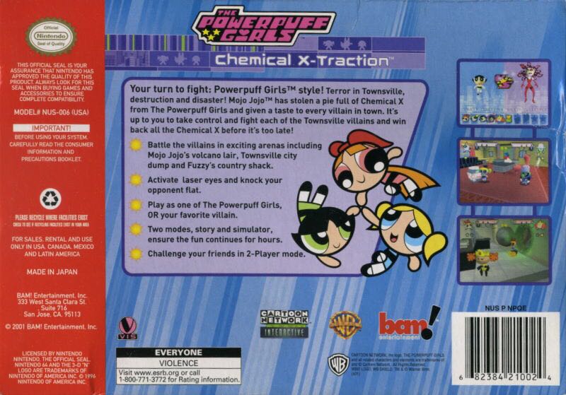 N64 - The Powerpuff Girls: Chemical X-Traction - Nintendo 64 (N64) (Bam! Entertainment - 4) video game collectible [Barcode 682384210024] - Main Image 2