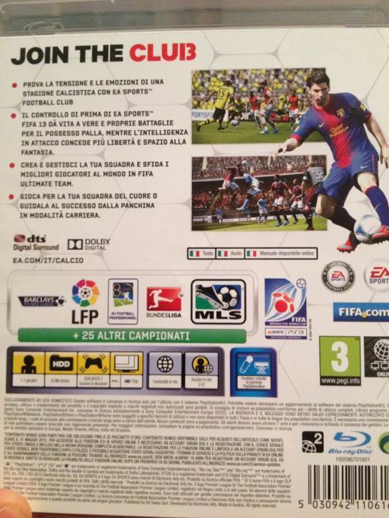 Fifa 13 - Sony PlayStation 3 (PS3) (EA - 1) video game collectible [Barcode 5030942110616] - Main Image 2