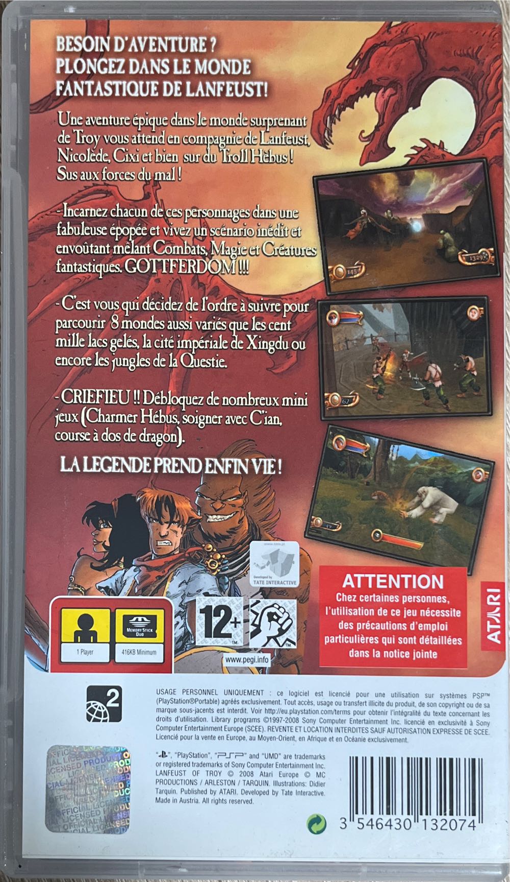 Lanfeust De Troy - Sony PlayStation Portable (PSP) (1) video game collectible [Barcode 3546430132074] - Main Image 2