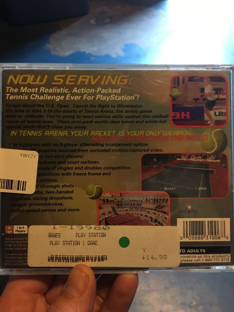 Tennis Arena - Sony PlayStation (Ubisoft - 1-4) video game collectible [Barcode 008888310068] - Main Image 2