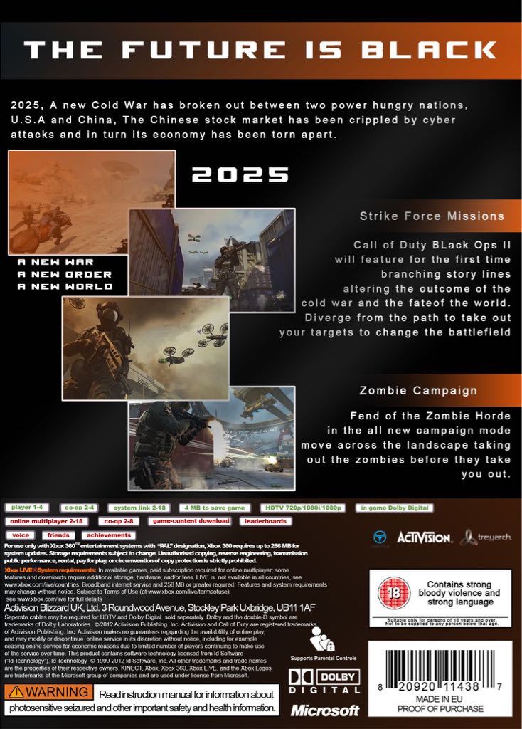 Call Of Duty:Black Ops 2 - Microsoft Xbox 360 (Activision - 1-4) video game collectible - Main Image 2