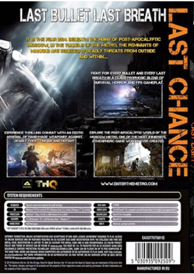 Metro: Last Light - PC (Deep Silver) video game collectible [Barcode 4020628091279] - Main Image 2
