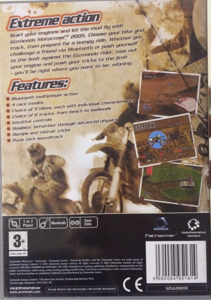 Gizmondo Motocross 2005 - Gizmondo (Gizmondo Games - 1-2) video game collectible [Barcode 5060094951614] - Main Image 2