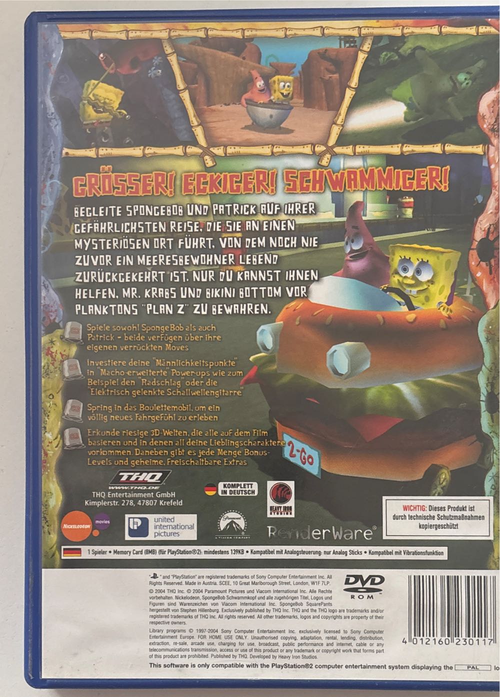 Spongebob Squarepants: The Movie - Sony PlayStation 2 (PS2) video game collectible [Barcode 4012160230117] - Main Image 2