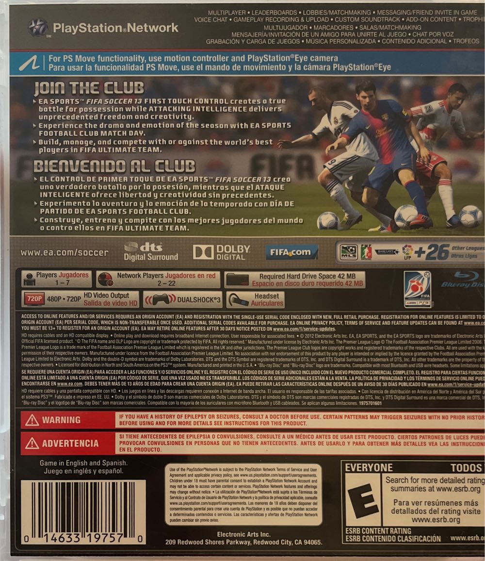 FIFA 13 - Sony PlayStation 3 (PS3) (Electronic Arts - 1-22) video game collectible [Barcode 014633197570] - Main Image 2